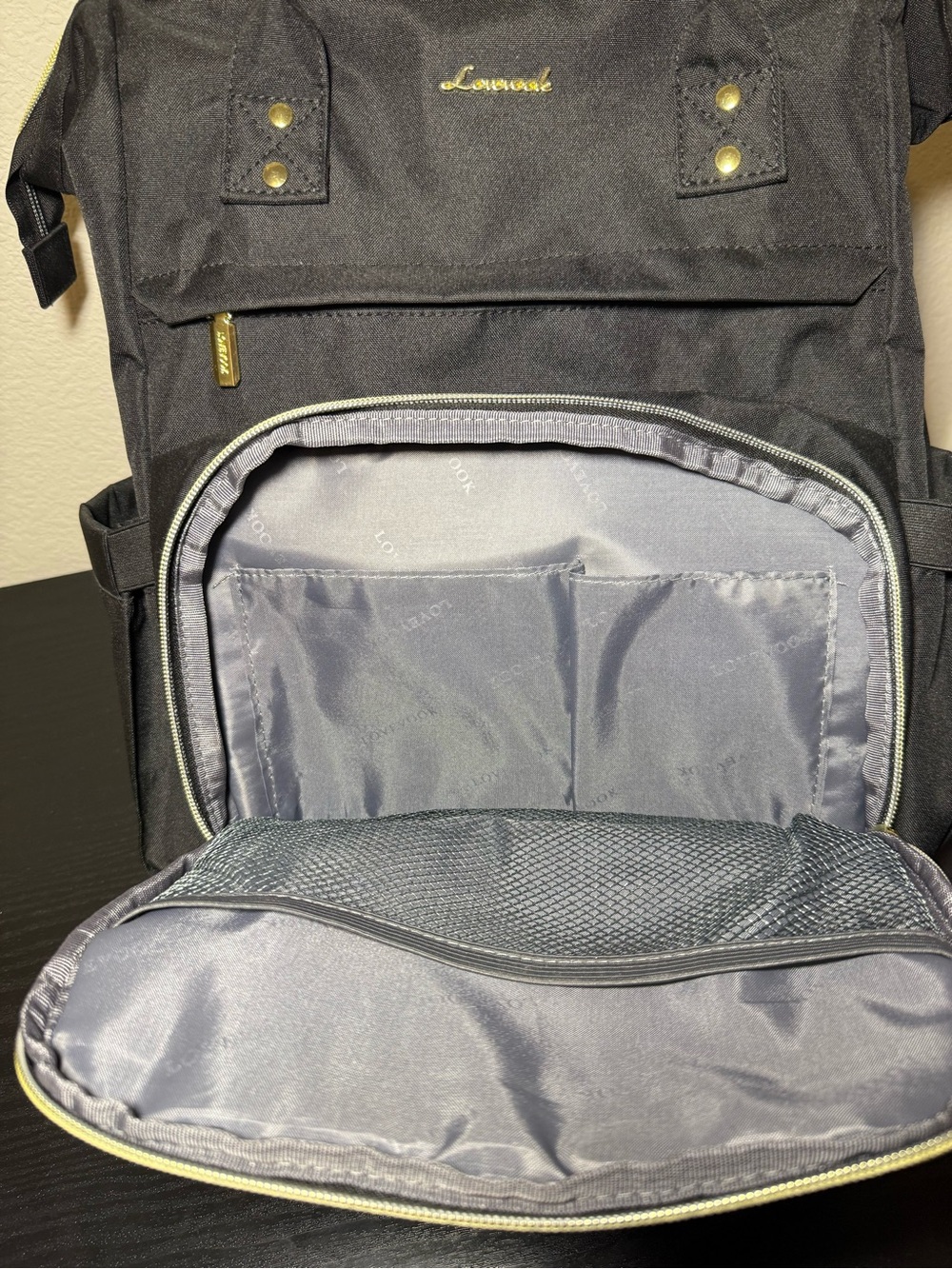 LOVEVOOK Black Backpack with Gold Hardware — Women's Everyday Bag - Picture 4 of 8